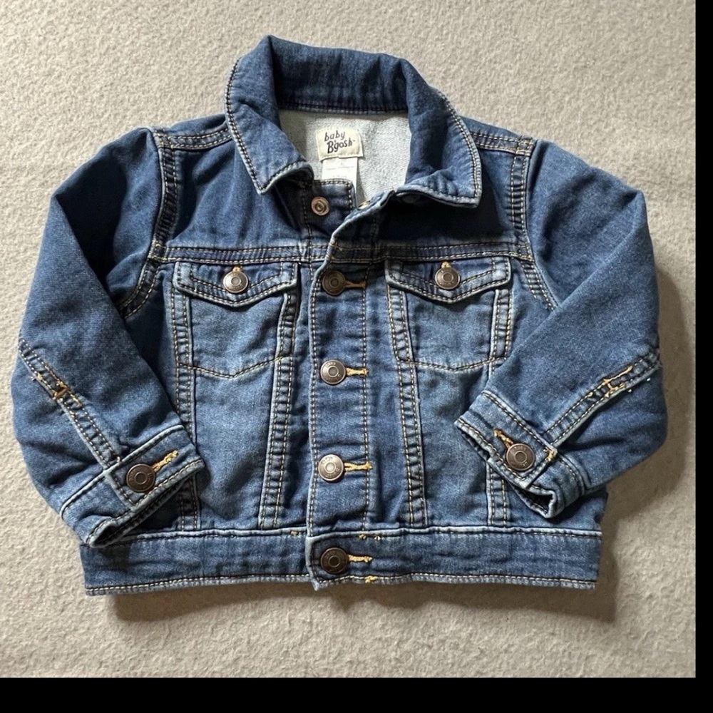 Baby BGosh Denim Jacket Boy 12 Month Stretchy Snap Outerwear Classic Medium Wash